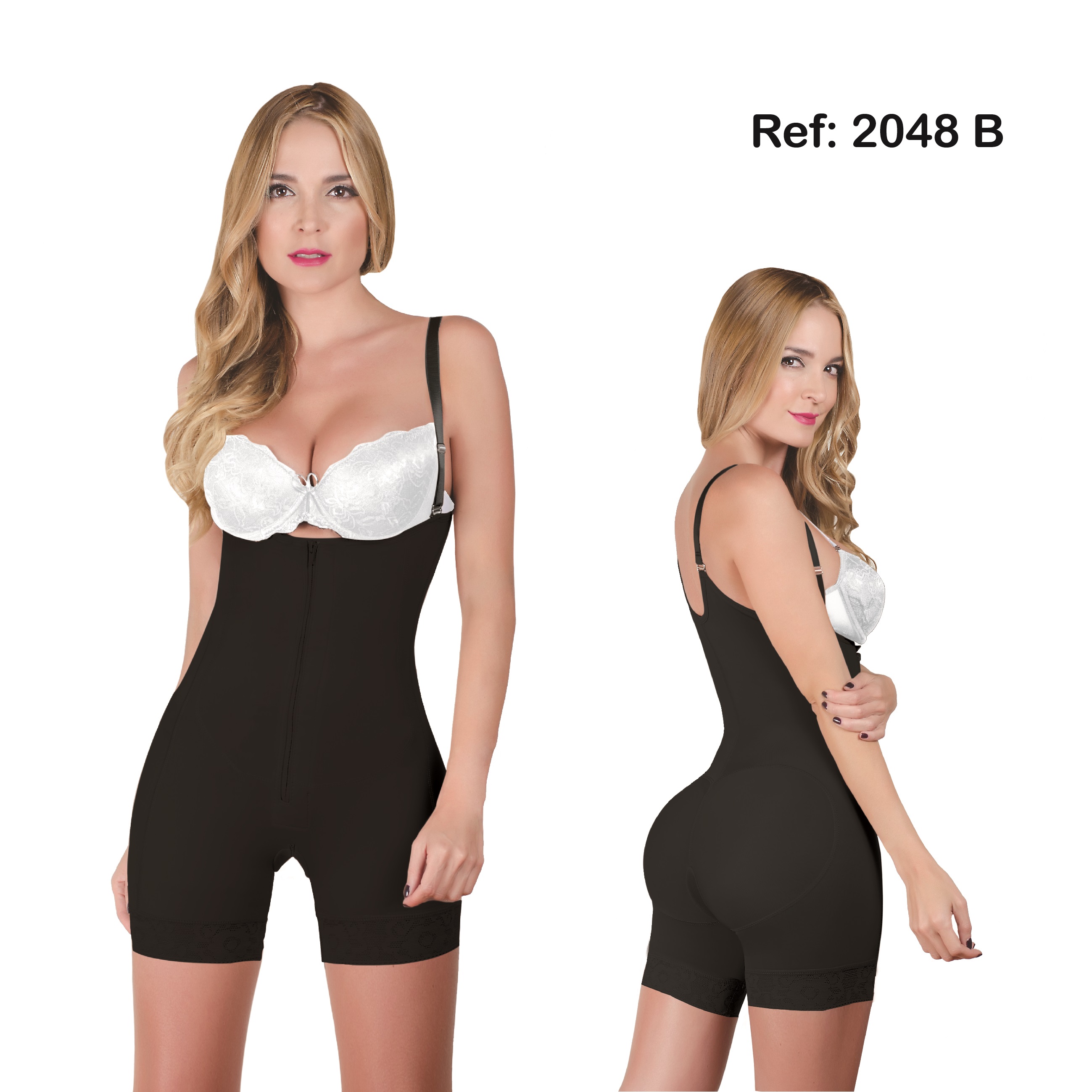 2048B FAJAS TEE Body Girdle W/Suspenders, and Front Zipper - Catherines  Fashion