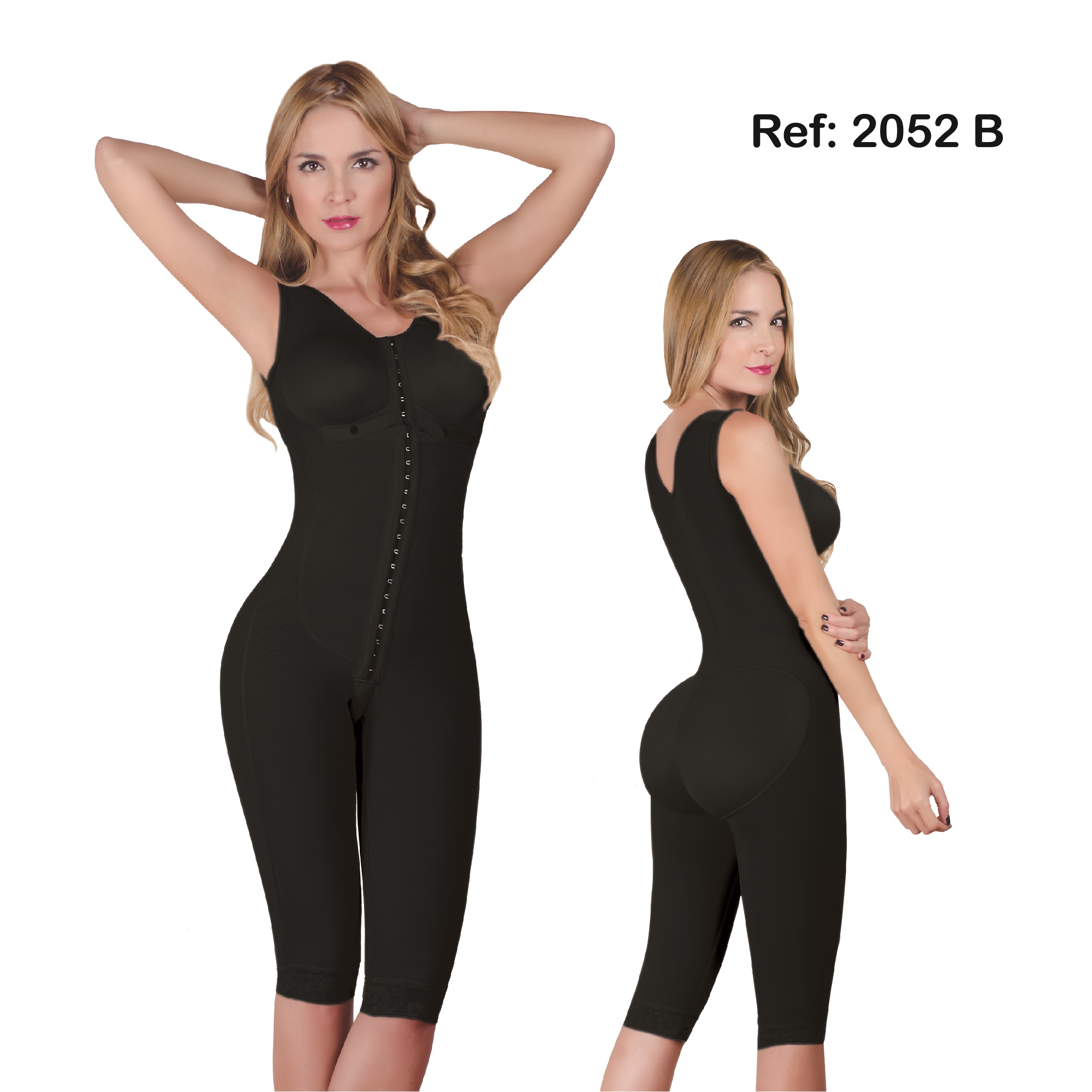 2052B FAJAS TEE Armhole Girdle up to the knee, bra and Suspenders -  Catherines Fashion